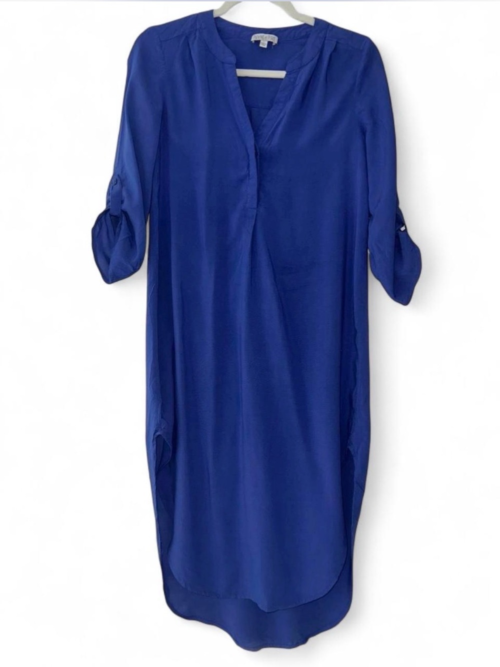 Patrons of Peace Royal Blue High-Low Tunic Shirt Dress - Size L